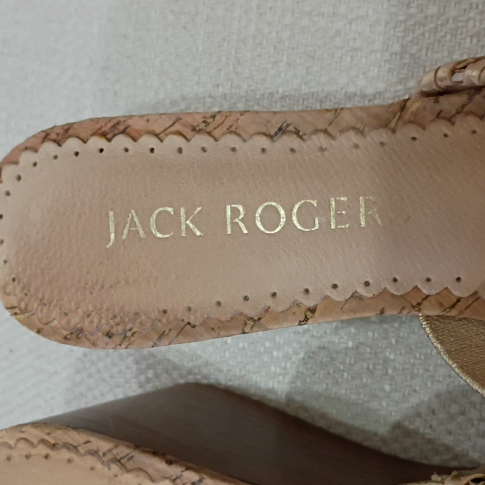 Jack Rogers Gold and Tan Mules - Picture 2 of 8